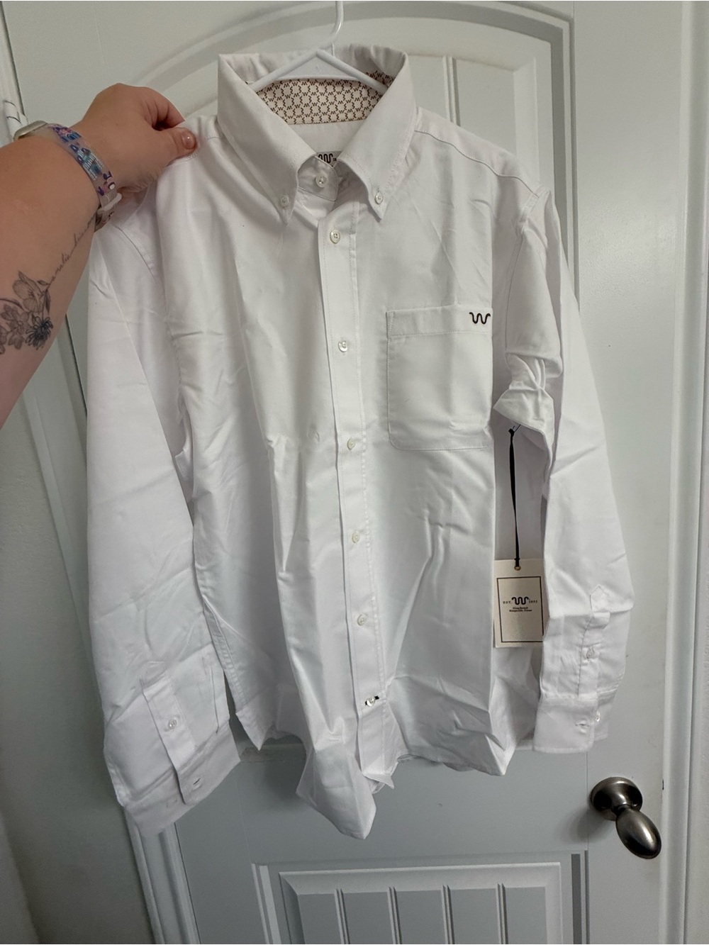 Men's King Ranch White Button-Down Shirt
